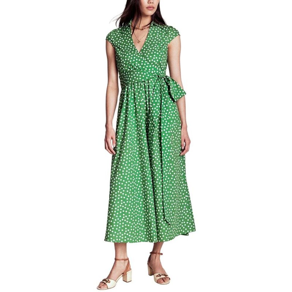 Boden Womens Julia Wrap Midi Dress, Green